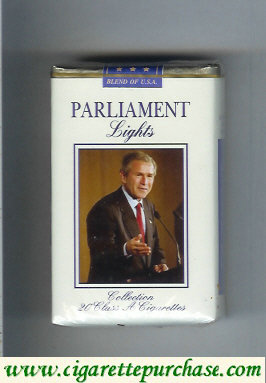 Parliament Lights design with George Bush Blend of U.S.A. cigarettes soft box